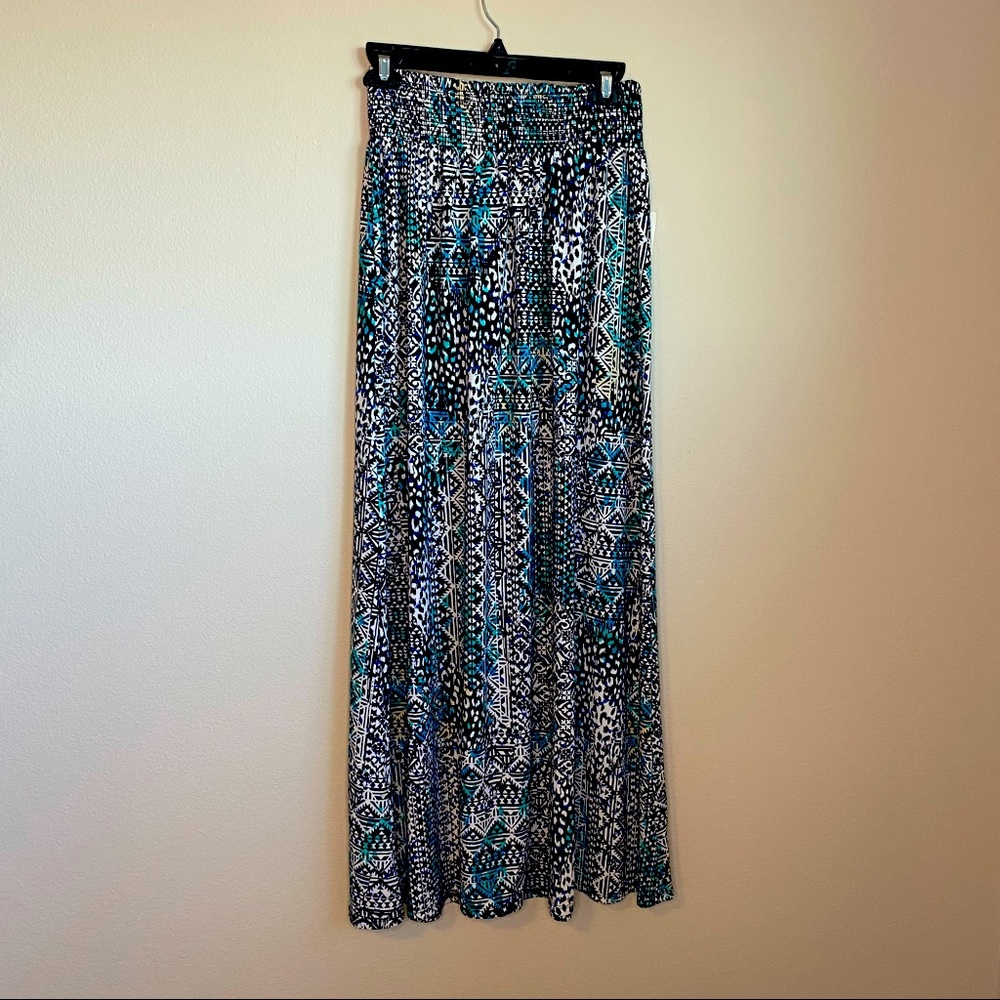 NWT Joe Benbassett Blue Print Maxi Skirt